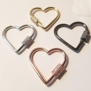 NWT Pave CZ Heart Carabiner NEW in Gift Box